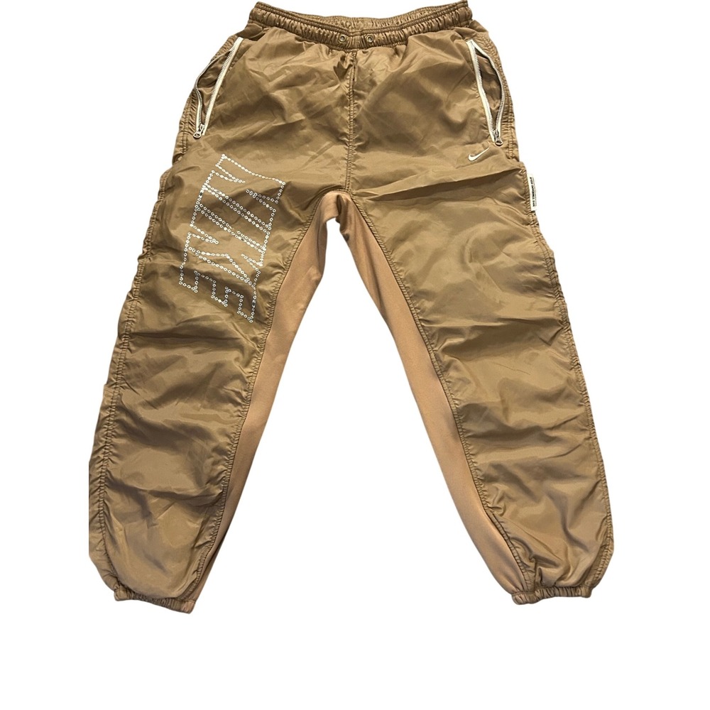 Nike Tan Brown Jogger Sweatpants with Rhinestone Logo